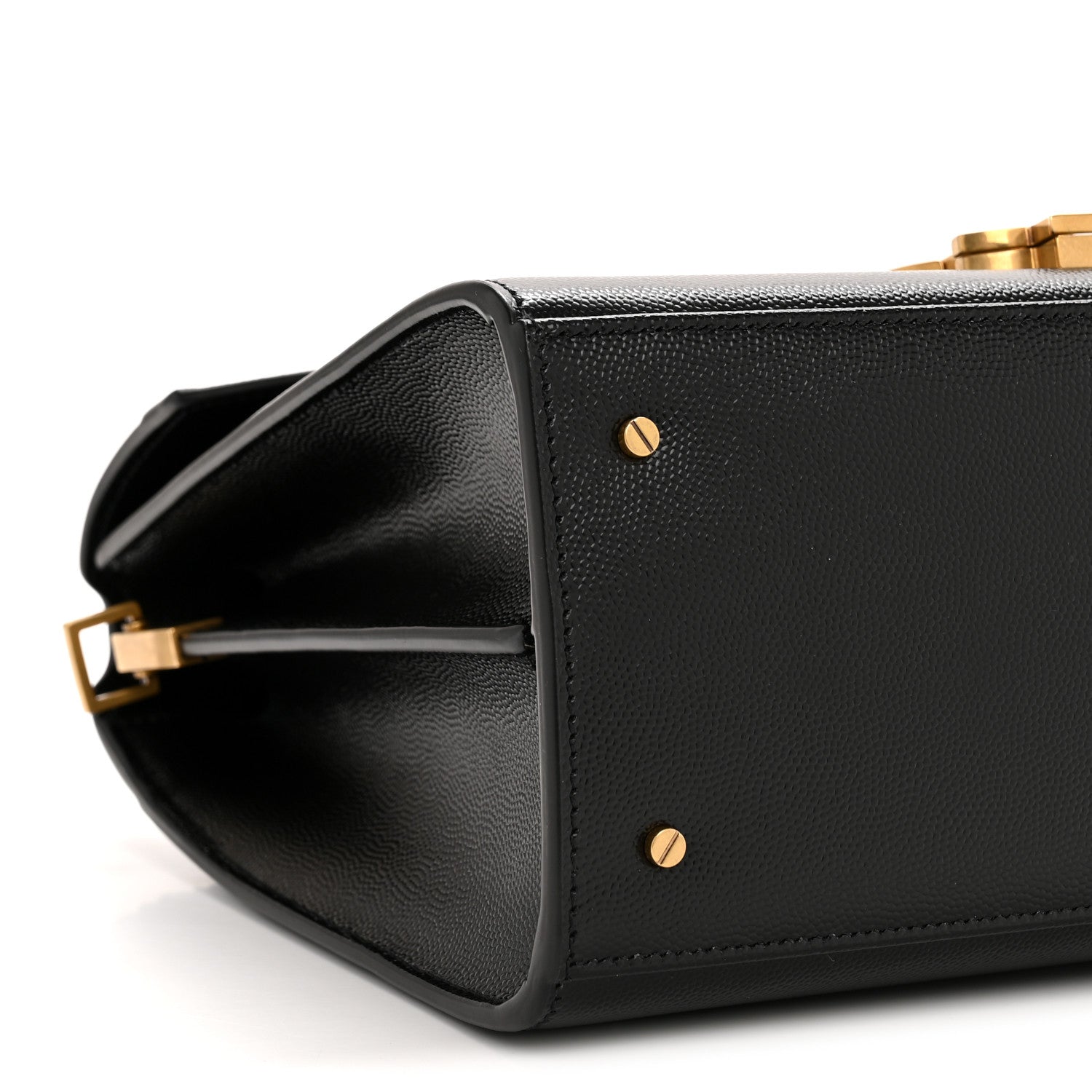 Saint Laurent Grain de Poudre Medium Classic Monogram Cassandra Top Handle Black 9 of 12