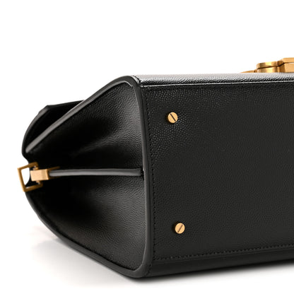Saint Laurent Grain de Poudre Medium Classic Monogram Cassandra Top Handle Black 9 of 12