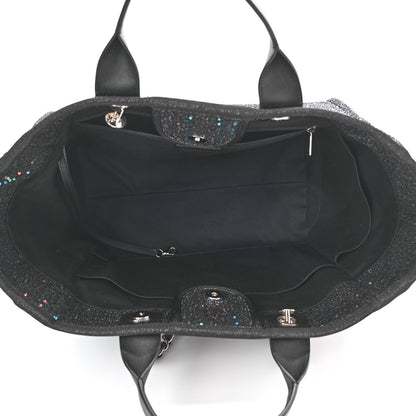 Chanel Viscose Sequins Medium Deauville Tote Black 5 of 10