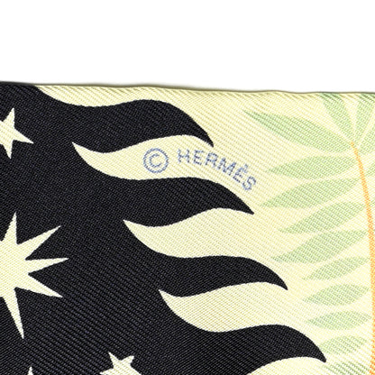Hermes Silk Sous Le Charme D Orphee Twilly Bleu Black Jaune Soufre 3 of 4