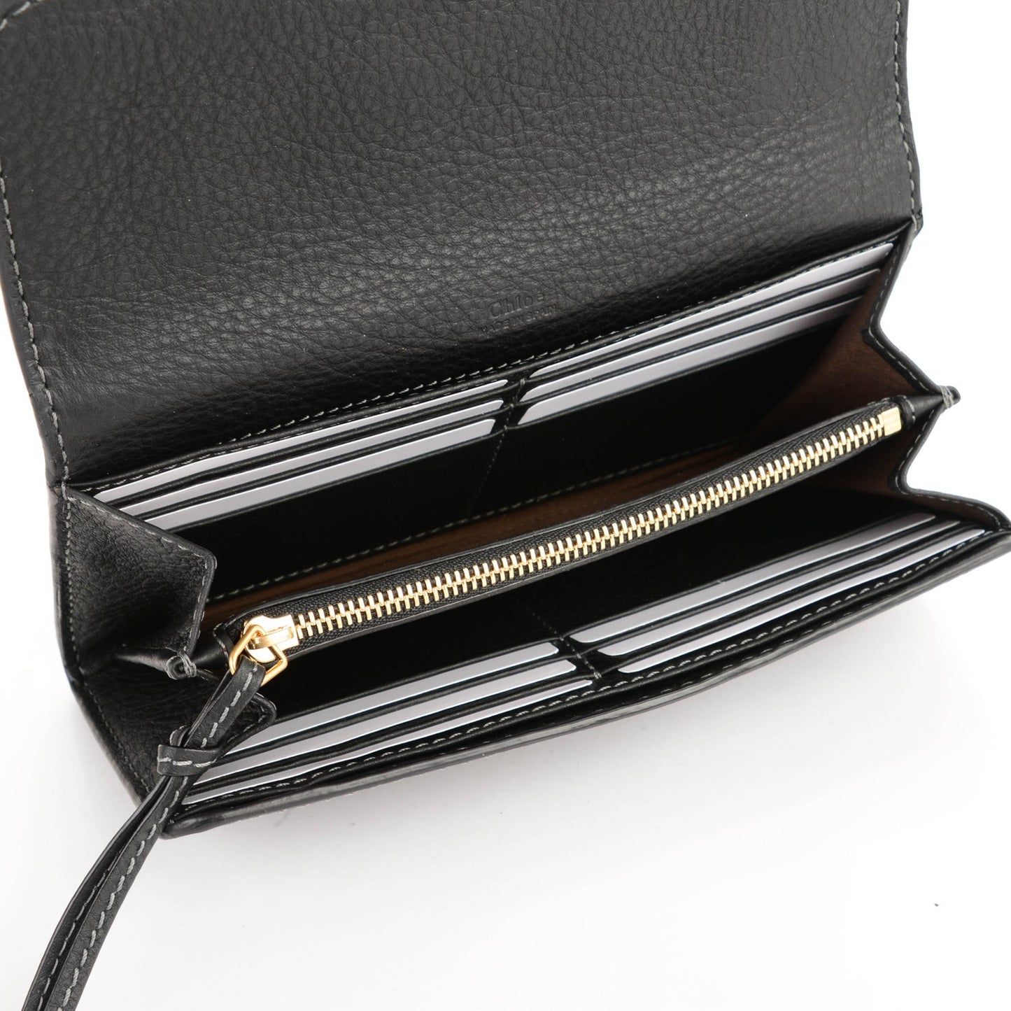 Calfskin Marcie Continental Flap Wallet Black