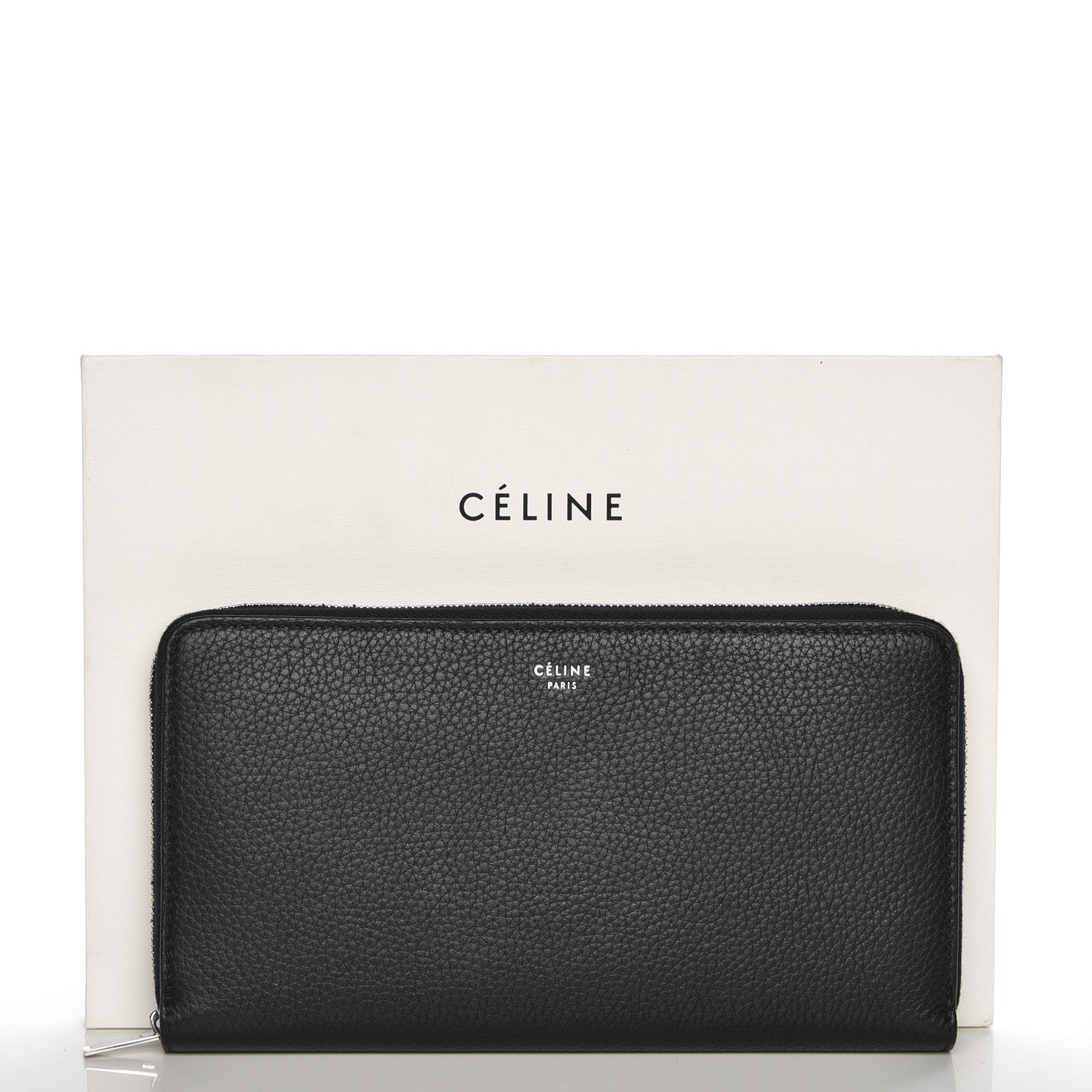 Celine Calfskin Large Zip Around Multifunction Wallet Black Citron 9 of 9