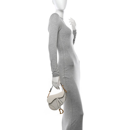 Christian Dior Grained Calfskin Mini Saddle Bag White 3 of 10