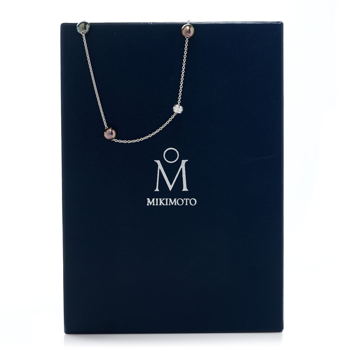 18K White Gold Diamond Black South Sea Pearl Pearls In Motion Necklace