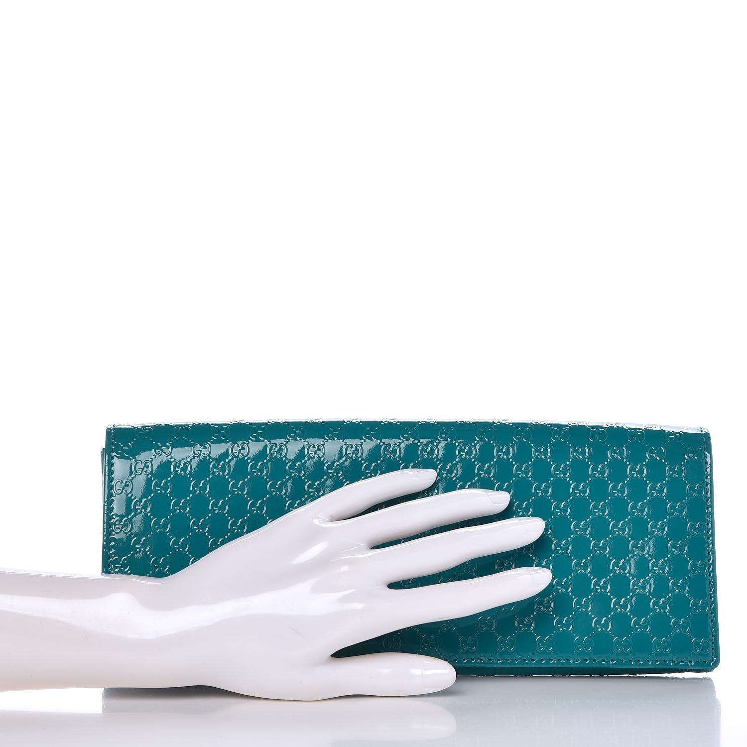Gucci Patent Microguccissima Small Broadway Clutch Deep Cobalt 2 of 7