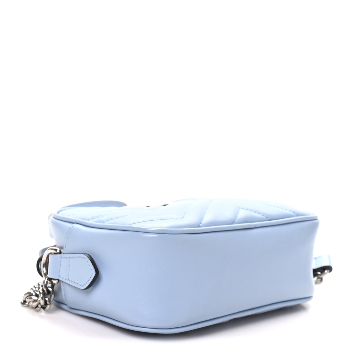 Calfskin Matelasse Mini GG Marmont Chain Shoulder Bag Porcelain Light Blue