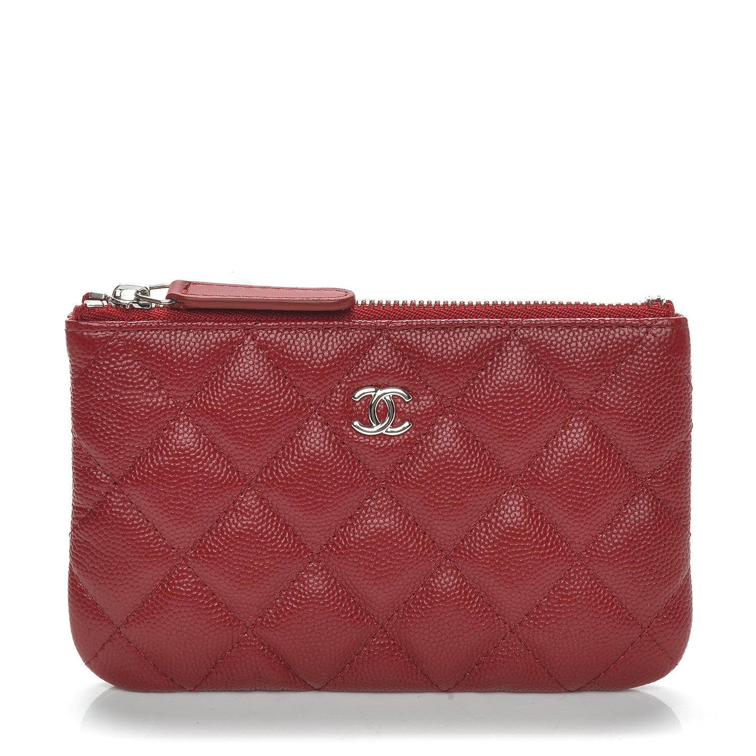 Chanel Caviar Quilted Small Cosmetic Case Dark Red 1 of 7