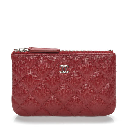 Chanel Caviar Quilted Small Cosmetic Case Dark Red 1 of 7