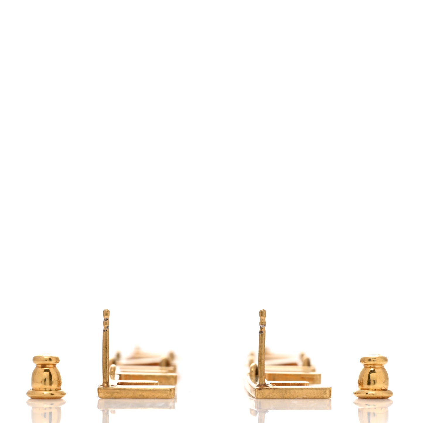 Metal Signature Earrings Gold