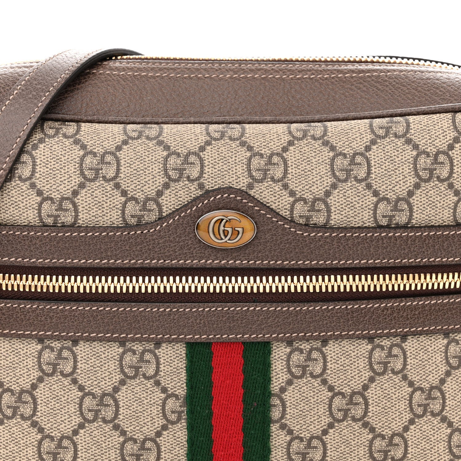 Gucci GG Supreme Monogram Web Small Ophidia Shoulder Bag Brown 8 of 13