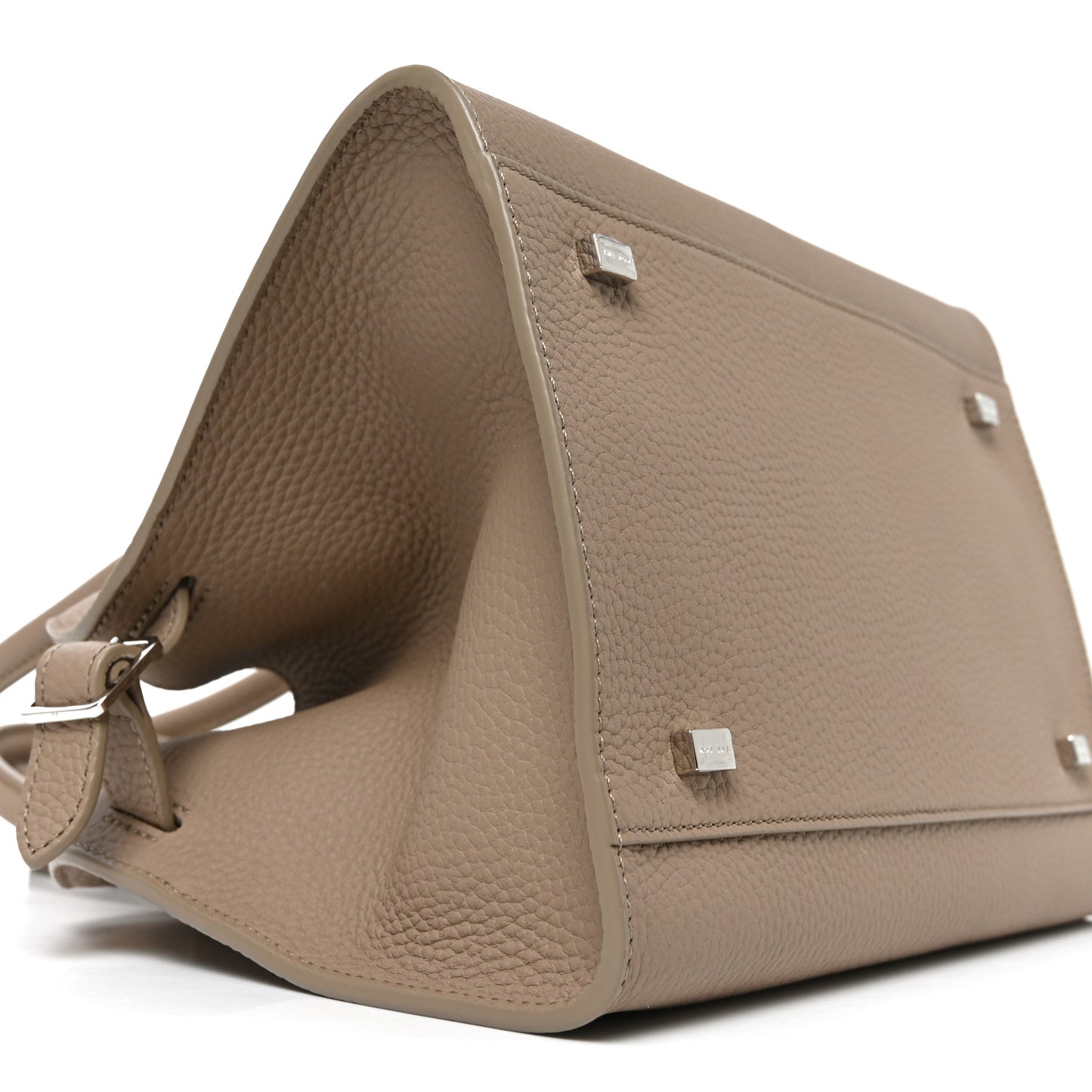 Grained Calfskin Soft Margaux 10 Bag Dark Taupe