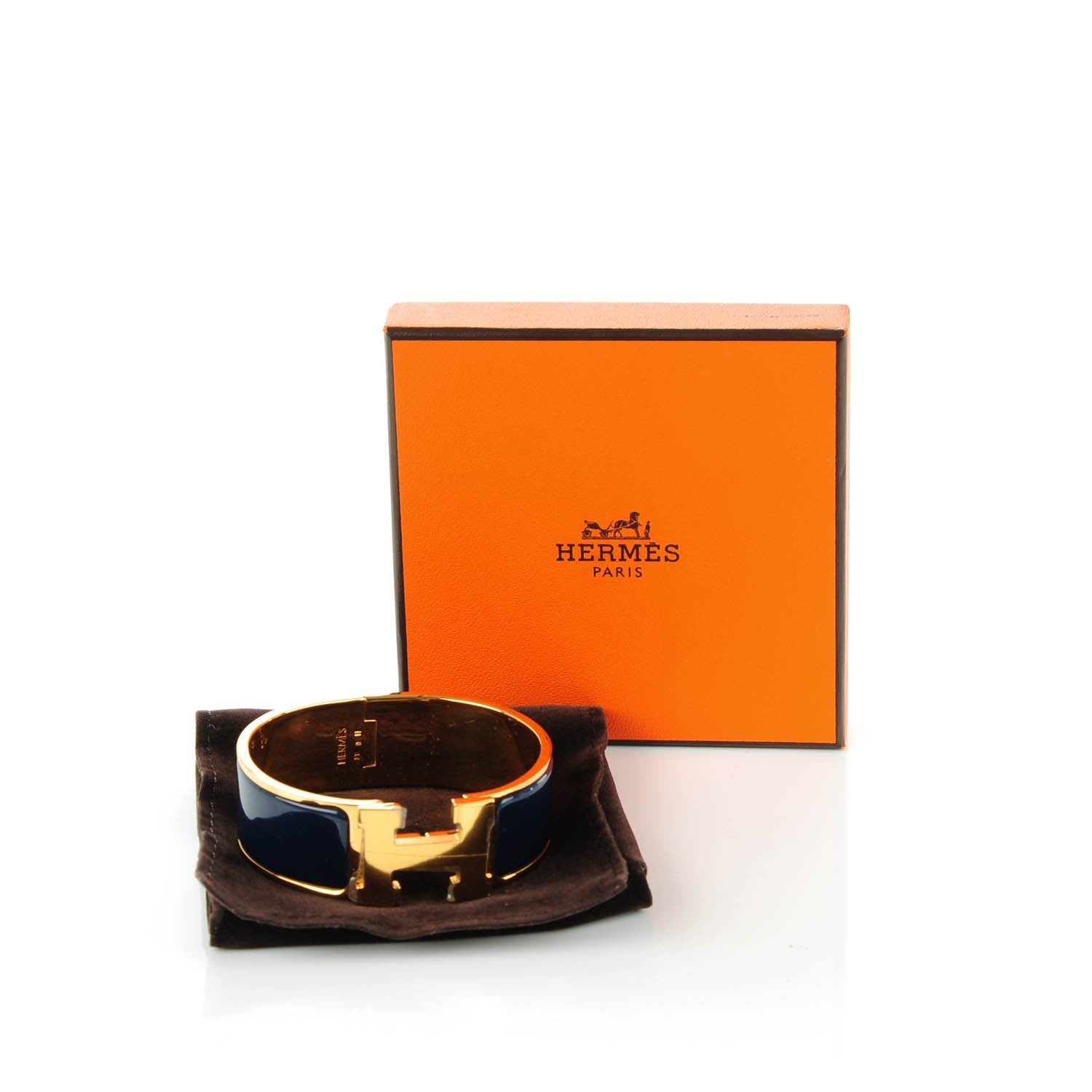 Hermes Enamel Wide Clic Clac H Bracelet PM Indigo 5 of 5