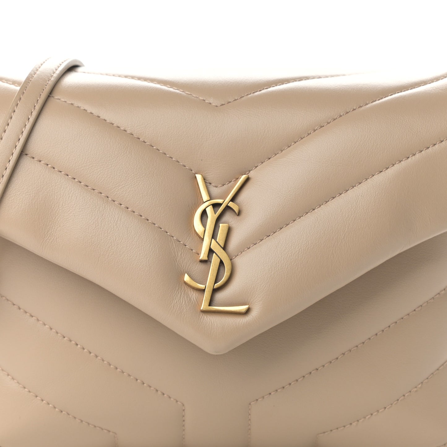 Calfskin Y Quilted Monogram Toy Loulou Crossbody Bag Dark Beige