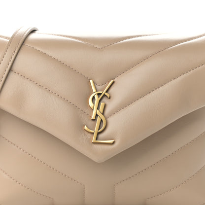 Saint Laurent Calfskin Y Quilted Monogram Toy Loulou Crossbody Bag Dark Beige 8 of 11