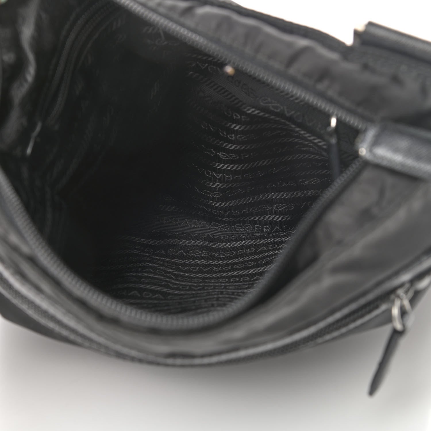 Prada Nylon Saffiano Flat Messenger Bag Black 4 of 5