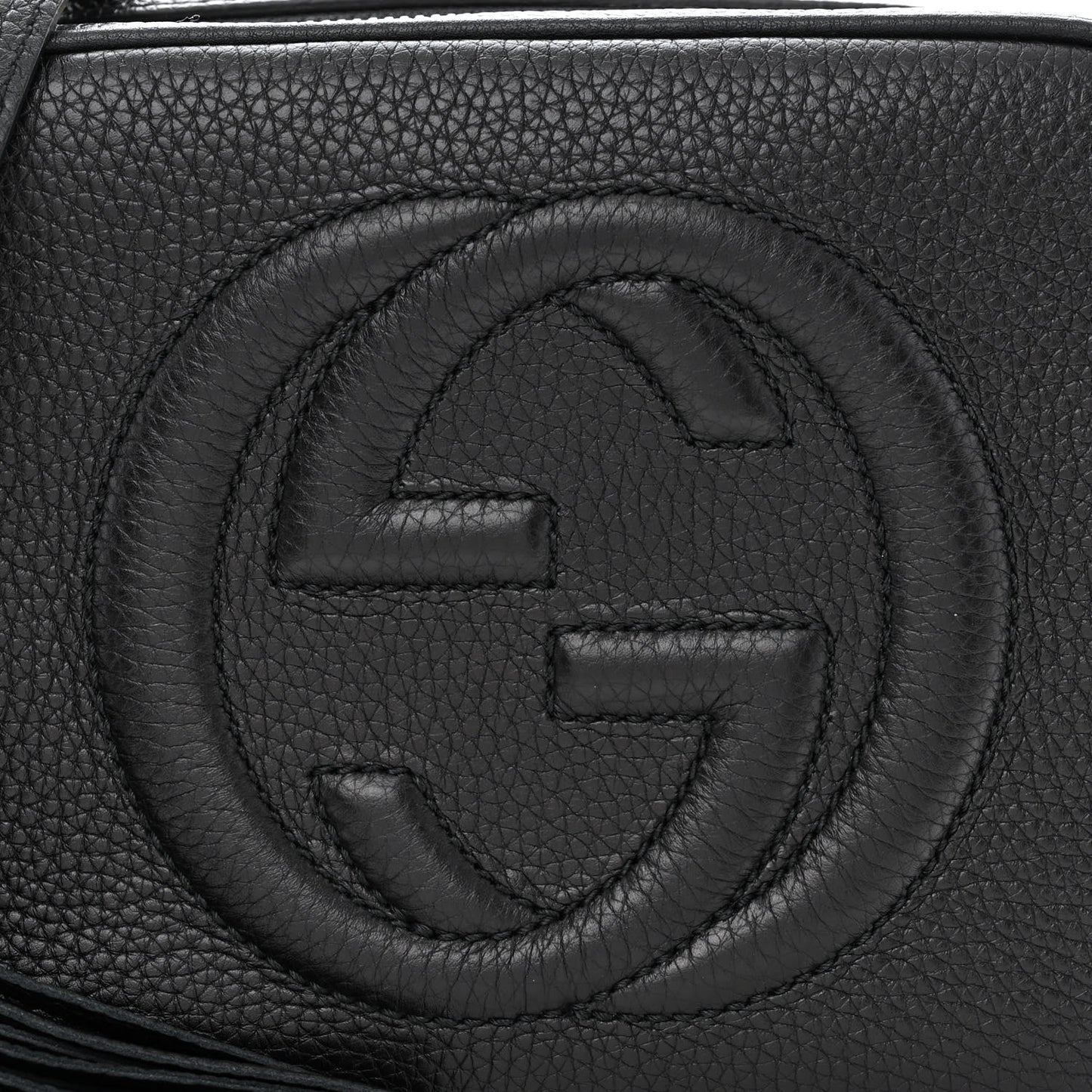 Pebbled Calfskin Small Soho Disco Bag Black