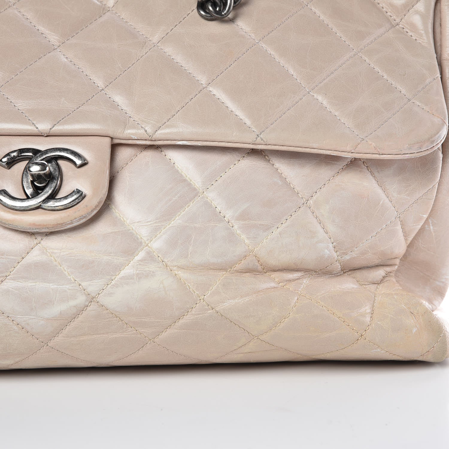 Chanel Glazed Calfskin Quilted Large Duo Color Tote Light Pink 20 of 20