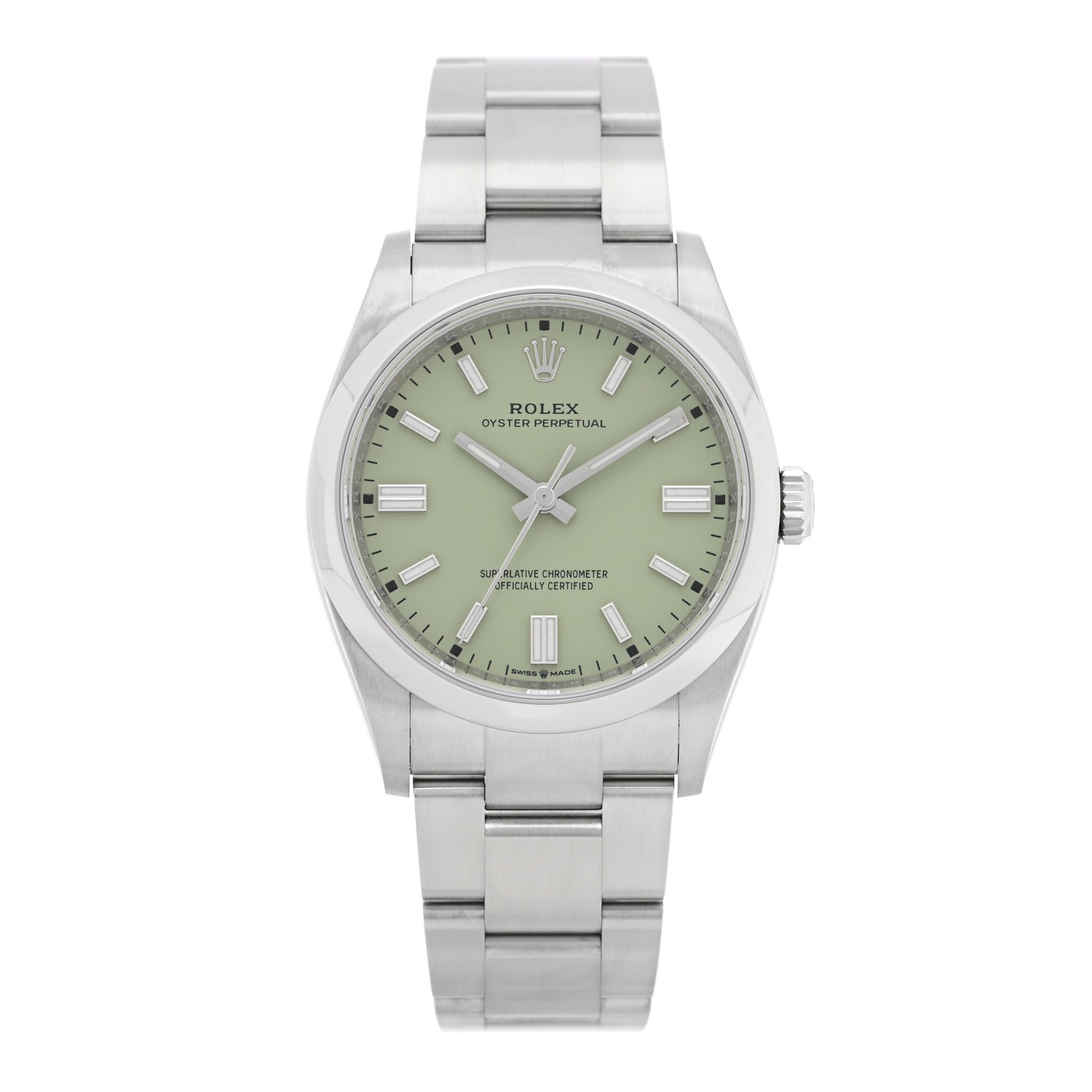 Rolex Stainless Steel 36mm Oyster Perpetual Watch Pistachio 126000 1 of 5