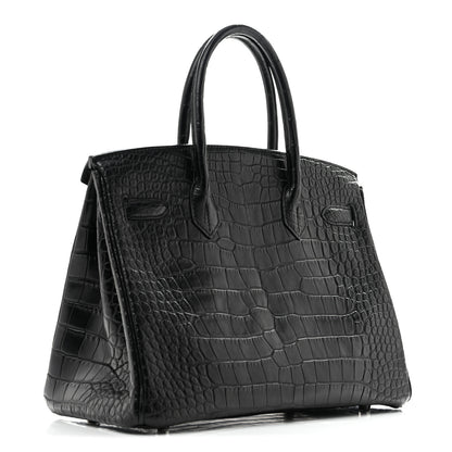Hermes Matte Alligator Birkin 30 Black 2 of 13