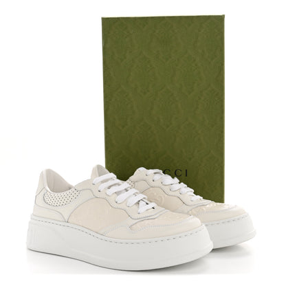 Gucci Calfskin GG Tennis Embossed Perforated Womens Platform 55mm Sneakers 40 Great White 9 of 9