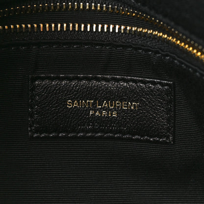 Saint Laurent Wool Jersey Quilted Medium Loulou Puffer Monogram Chain Black 6 of 10