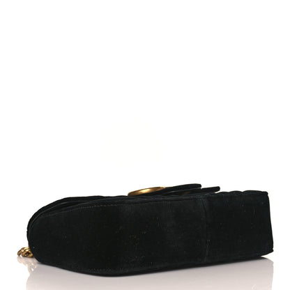 Gucci Velvet Matelasse Mini GG Marmont Shoulder Bag Black 4 of 10