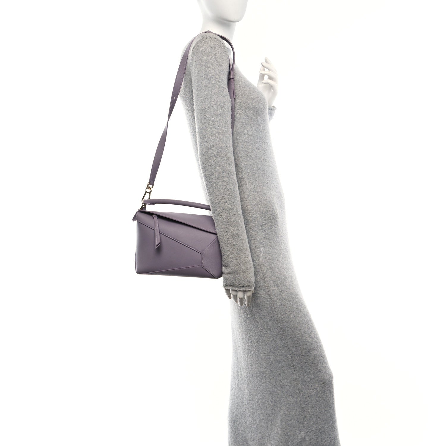 Loewe Soft Grained Calfskin Small Puzzle Edge Bag Pale Aubergine Glaze 2 of 10