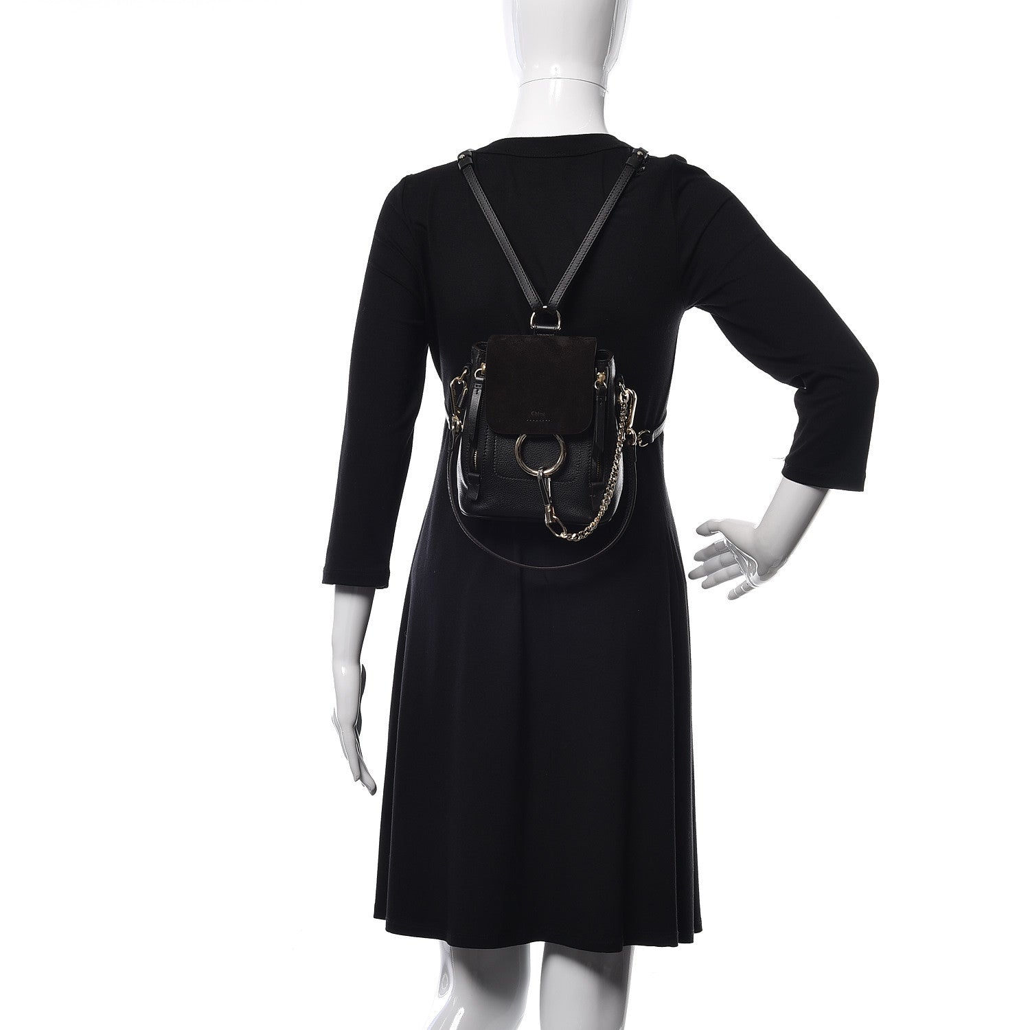 Chloe Suede Calfskin Mini Faye Backpack Black 2 of 9