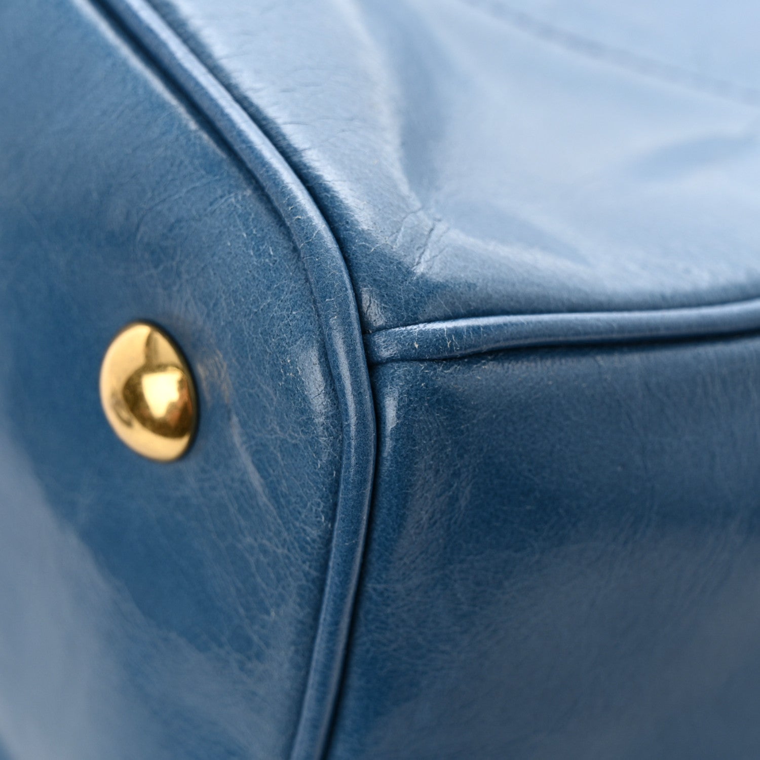 Miu Miu Vitello Shine Top Handle Satchel Oceano 13 of 13