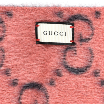 Gucci Wool Alpaca GG Monogram Lady Big GG Rock Scarf Graphite Pink 5 of 5