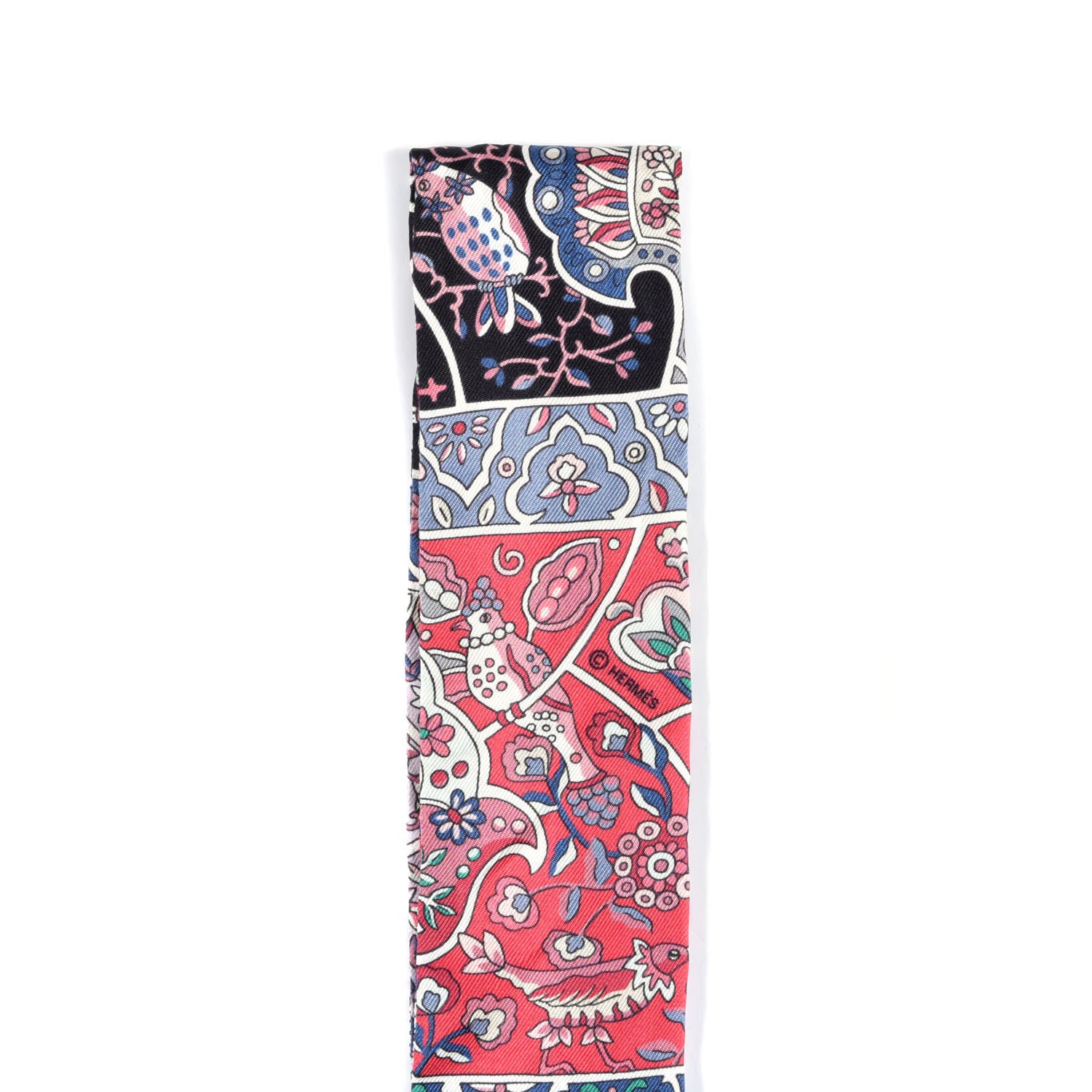 Hermes Silk Au Pays Des Oiseaux Fleurs Twilly 3 of 4