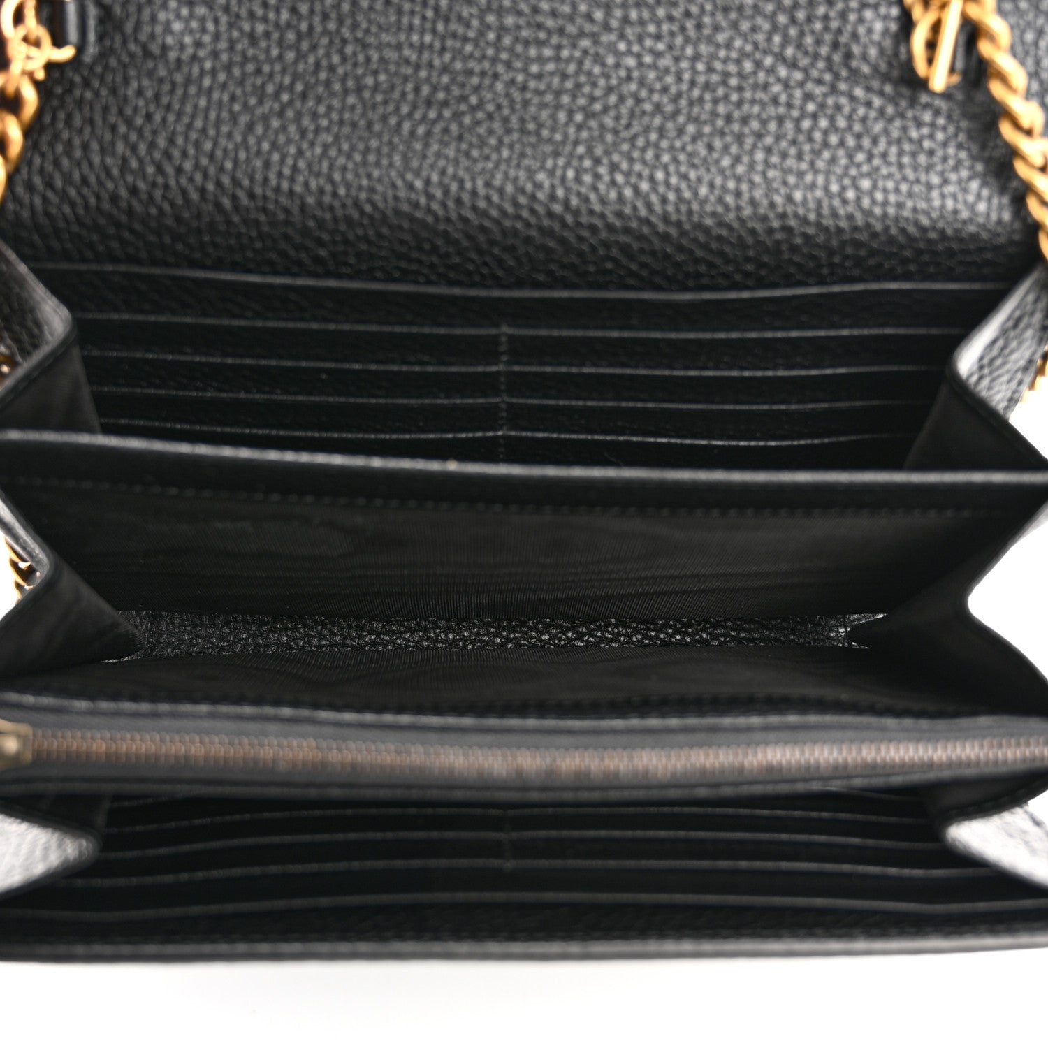 Gucci Calfskin GG Marmont Chain Wallet Black 5 of 10