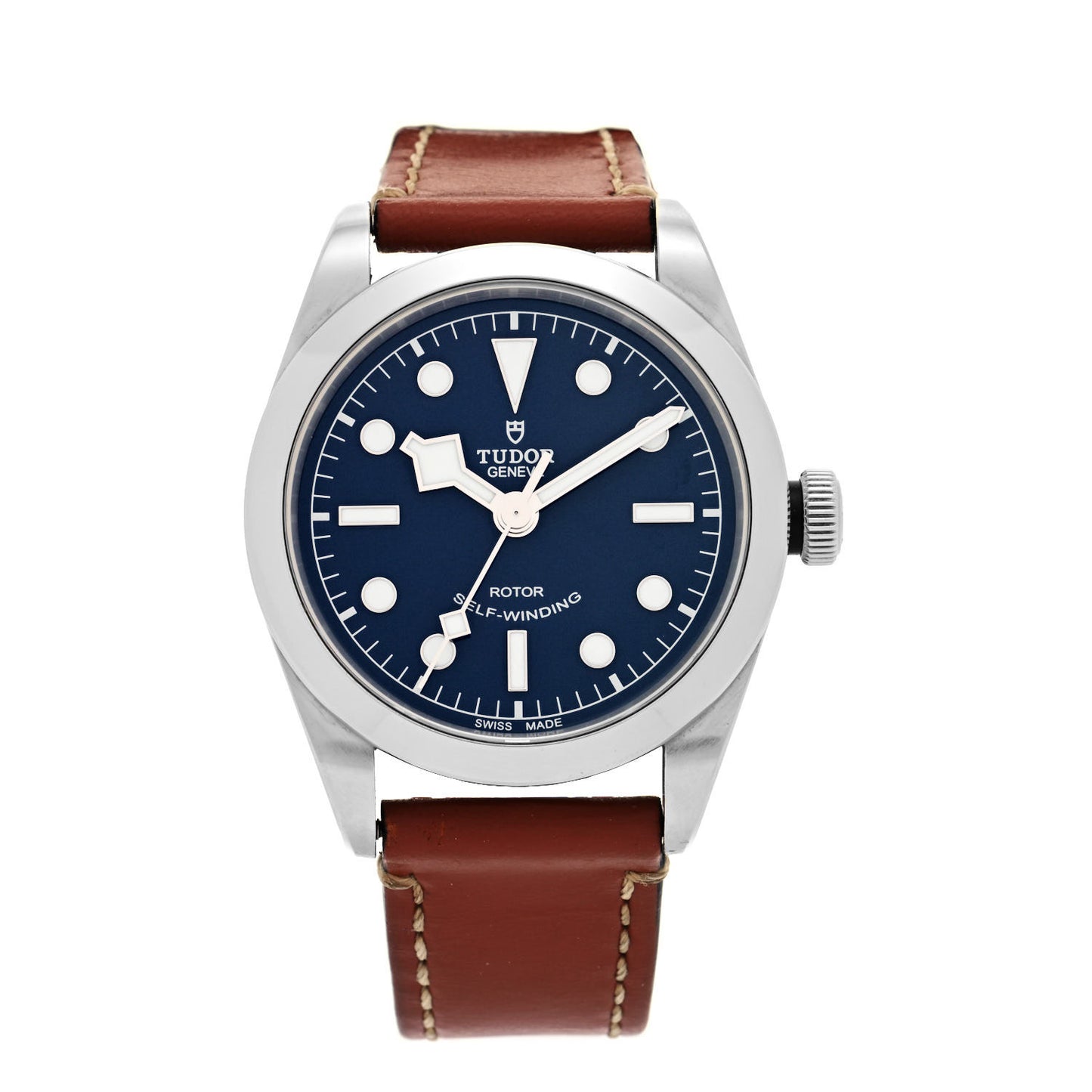 Stainless Steel Calfskin 36mm Black Bay Automatic Watch Blue 79500