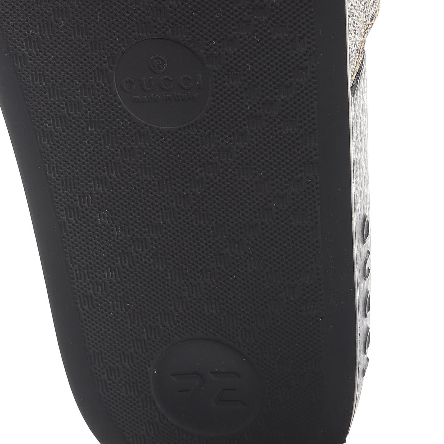 GG Supreme Monogram Tian Print Slide Sandals 35 36 Black Ebony Multicolor