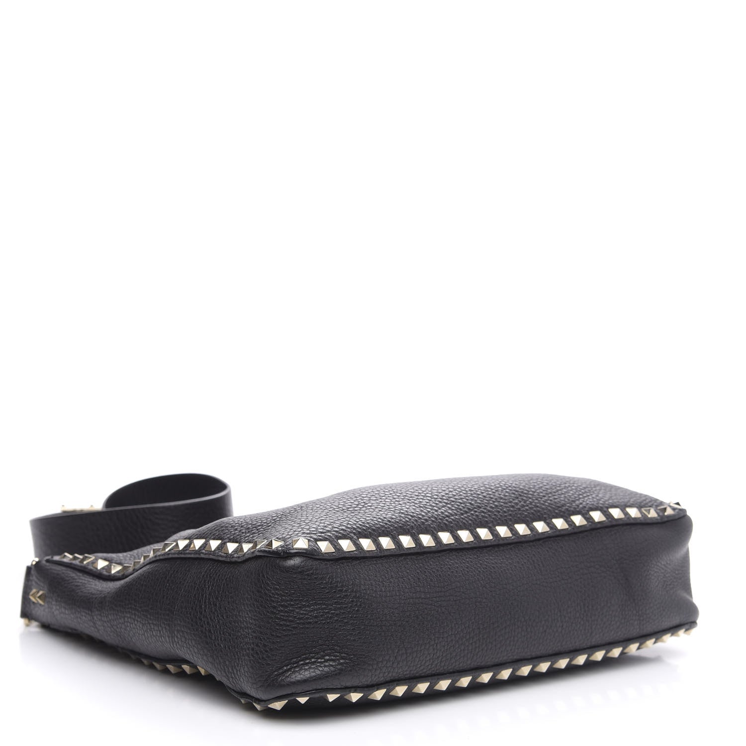 Valentino Garavani Pebbled Calfskin Large Rockstud Flip-Lock Messenger Bag Black 4 of 11