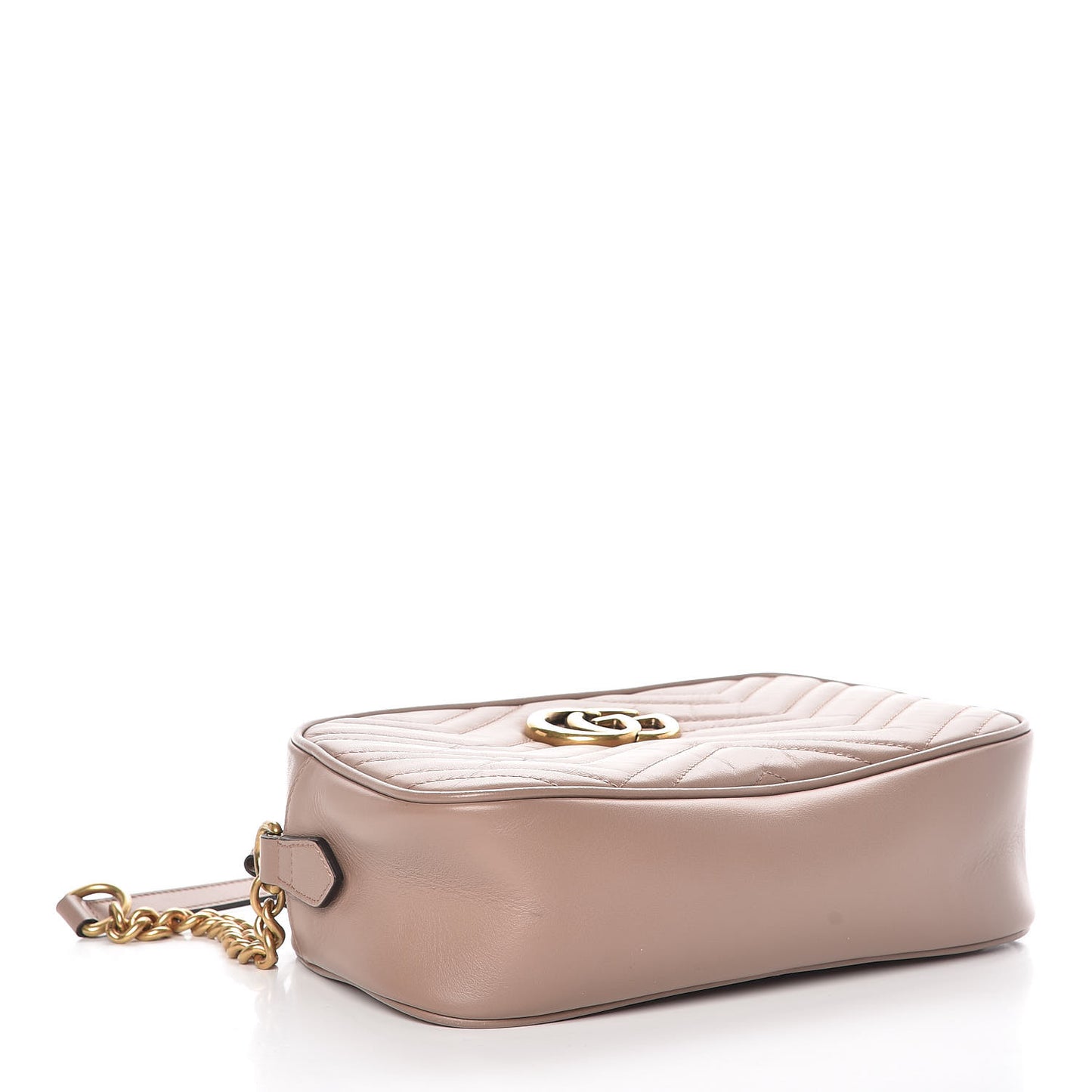 Calfskin Matelasse Small GG Marmont Chain Shoulder Bag Taupe