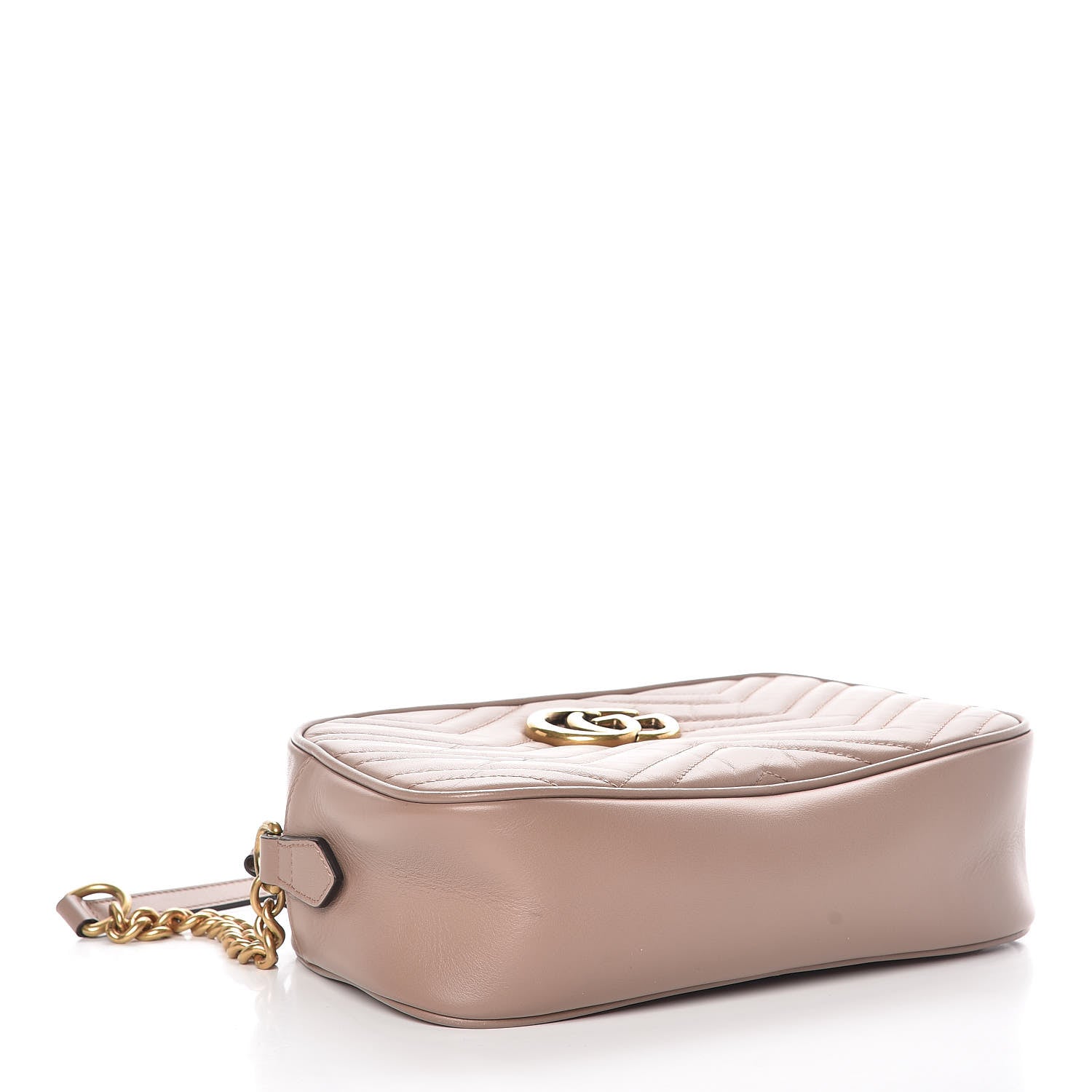 Gucci Calfskin Matelasse Small GG Marmont Chain Shoulder Bag Taupe 4 of 10