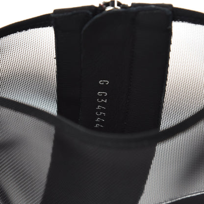 Chanel Mesh Grosgrain Camellia Short Boots 37 Black 7 of 8