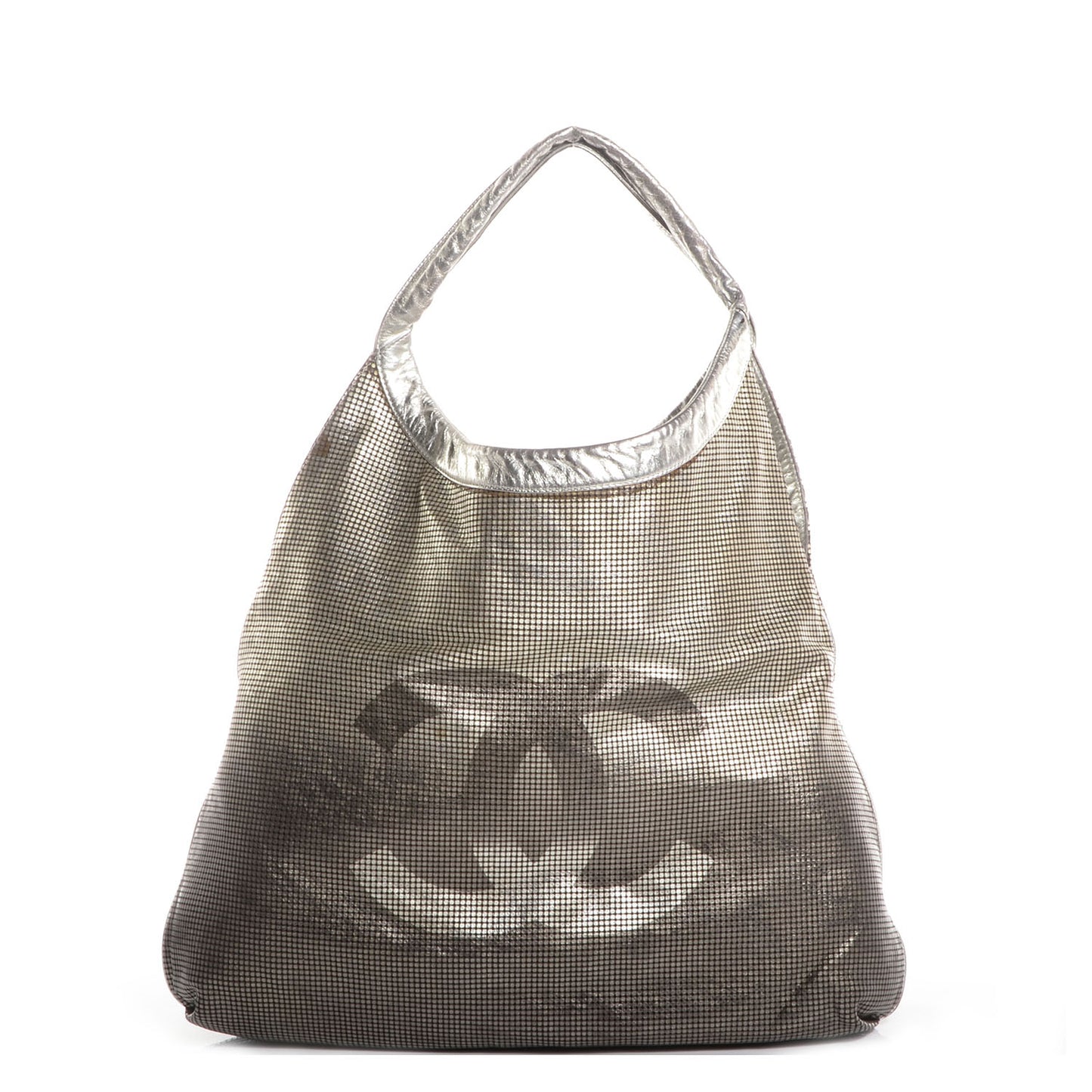 Metallic Perforated Lambskin Hollywood Hobo Silver