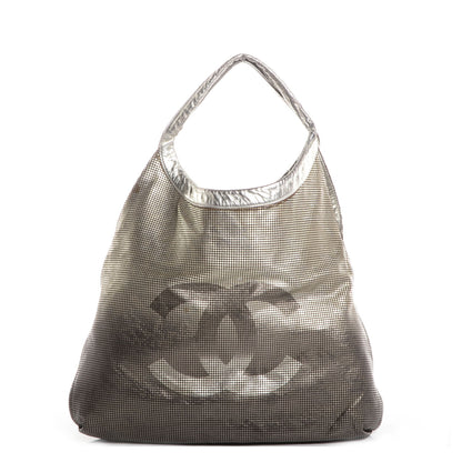 Chanel Metallic Perforated Lambskin Hollywood Hobo Silver 1 of 7