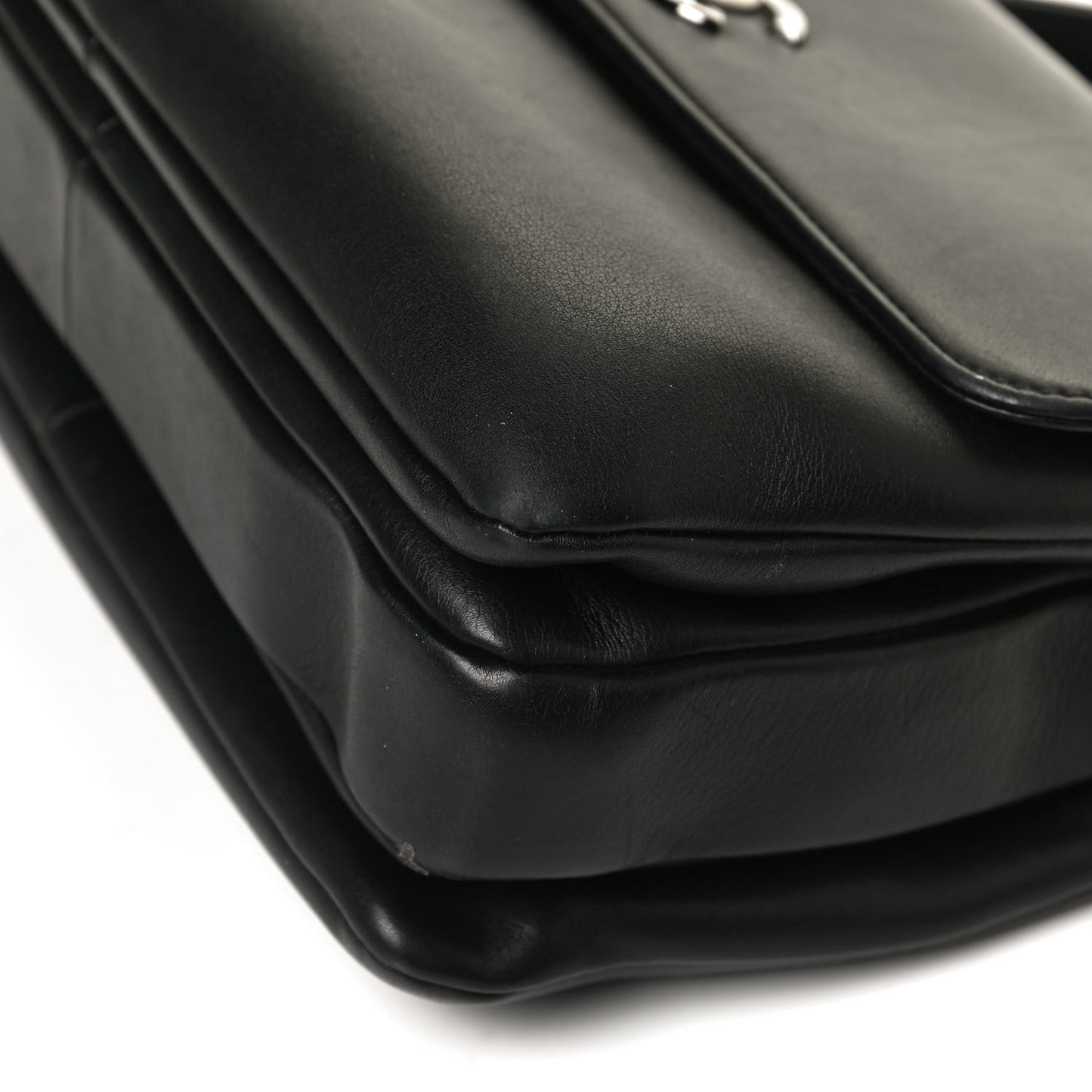 Calfskin Medium Trendy CC Dual Handle Flap Bag Black