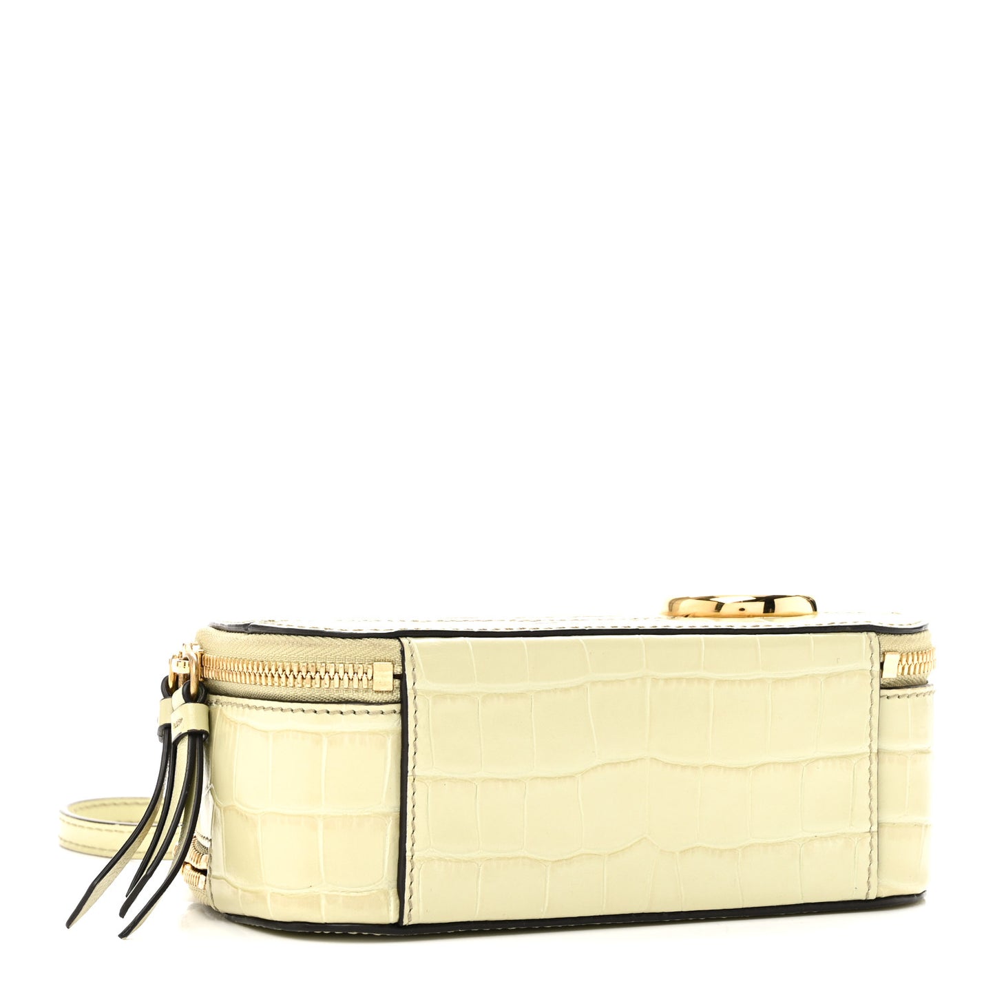 Calfskin Crocodile Embossed Mini C Vanity Bag Light Eucalyptus