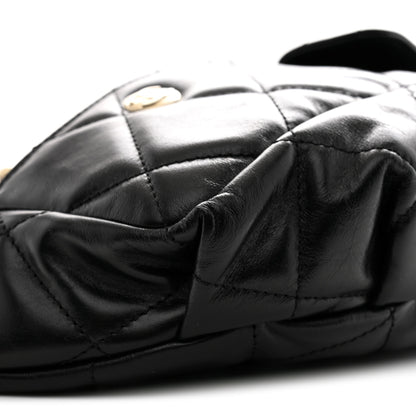 Chanel Shiny Aged Calfskin Quilted CC Pockets Jacket Waist Belt Bag Black 9 of 10