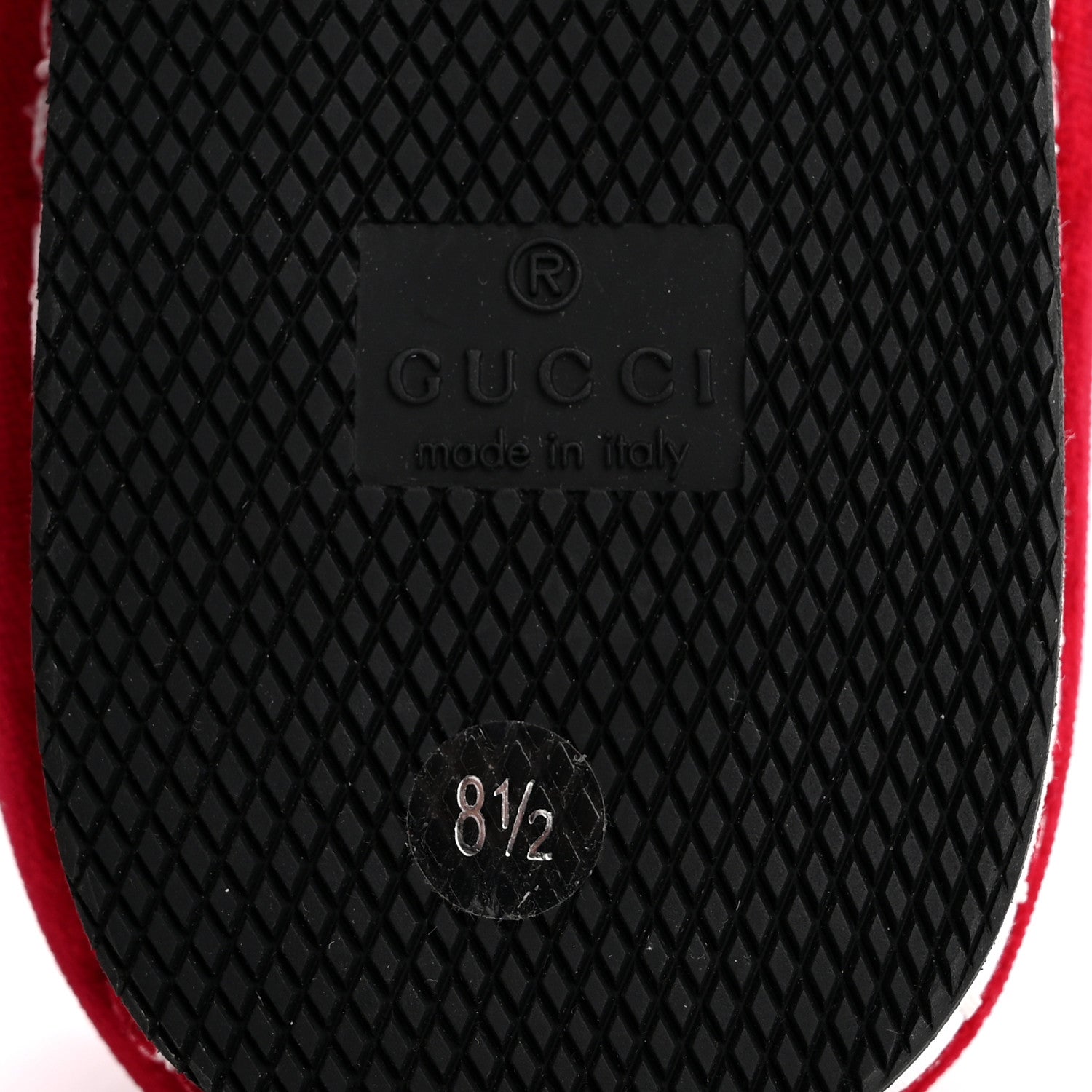 Gucci Velluto Marmara Pearl Embellished Mens Loafer 8.5 Red 8 of 11