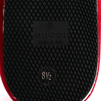 Gucci Velluto Marmara Pearl Embellished Mens Loafer 8.5 Red 8 of 11