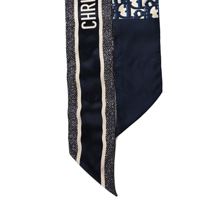 Christian Dior Silk Oblique Mitzah Scarf Blue 2 of 3