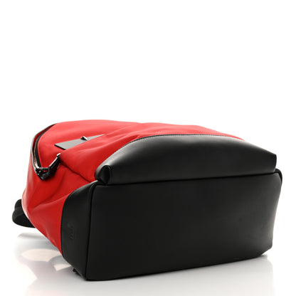 Fendi Nylon Vitello Liberty Vitello Dolce Monster Eyes Rounded Backpack Red Black 4 of 16