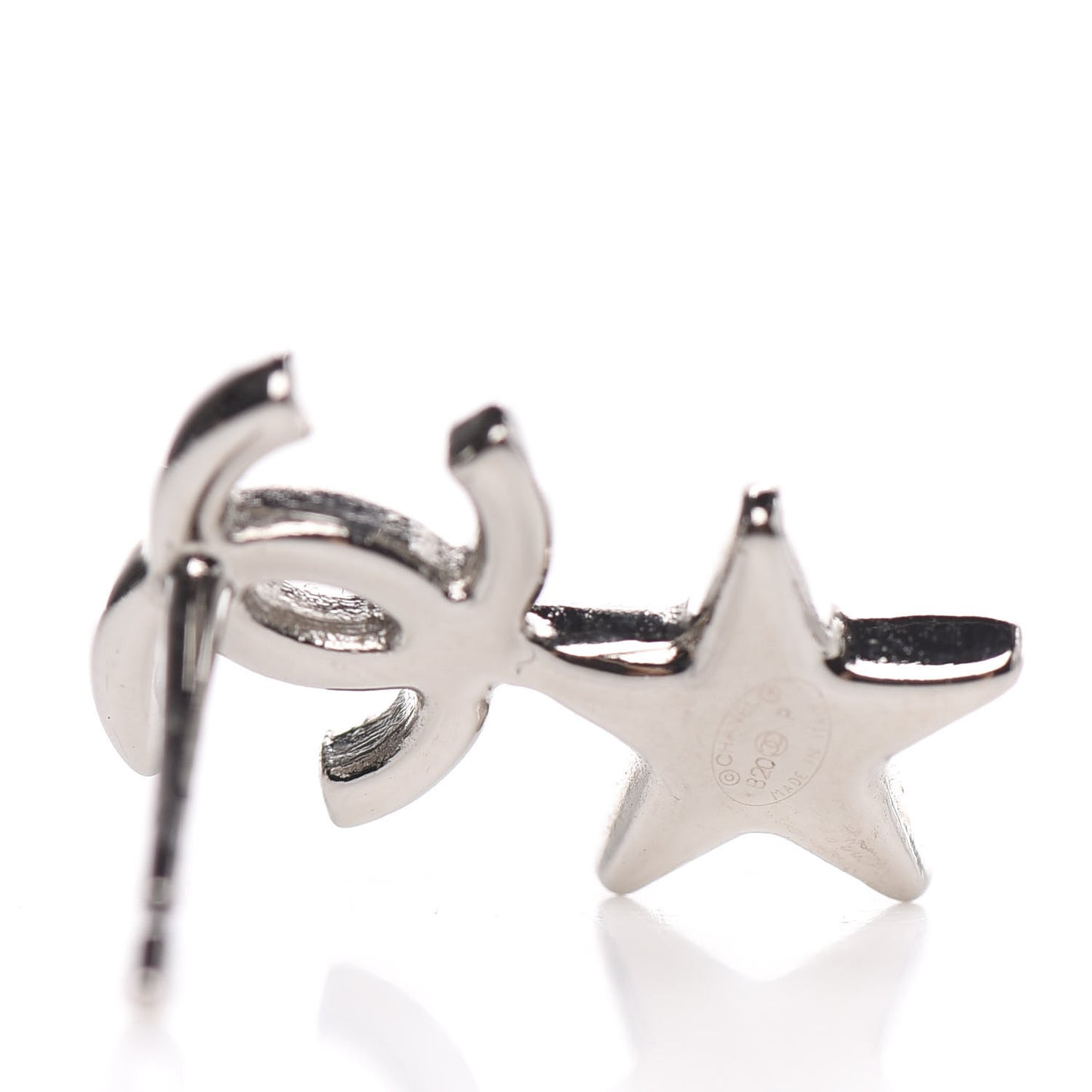Crystal CC Star Earrings Silver