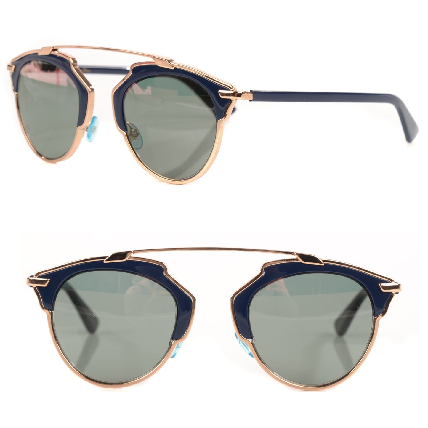 Mirrored So Real Sunglasses Rose Gold Blue