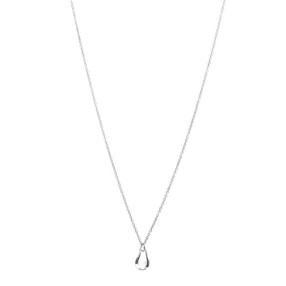 Tiffany Sterling Silver Rock Crystal 12mm Elsa Peretti Teardrop Pendant Necklace 1 of 5